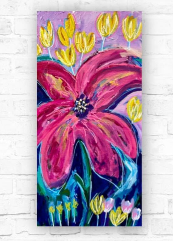 Pink Lilly - 12 x 24 in $350